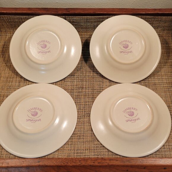 Pfaltzgraff JAMBERRY USA 8" Salad Plates With Peach Design Set of 4 - Picture 5 of 11